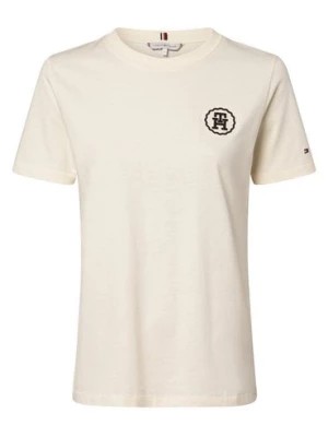 Zdjęcie produktu Tommy Hilfiger T-shirt damski Kobiety Bawełna beżowy|biały jednolity,