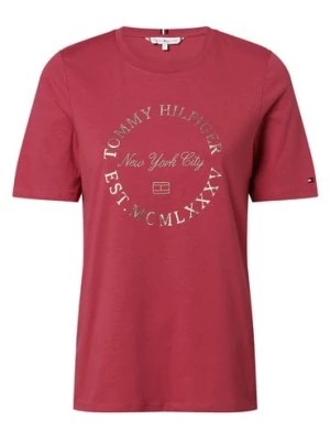 Zdjęcie produktu Tommy Hilfiger T-shirt damski Kobiety Dżersej czerwony nadruk,