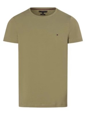 Zdjęcie produktu Tommy Hilfiger T-shirt męski Mężczyźni Dżersej zielony jednolity,