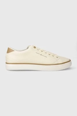 Zdjęcie produktu Tommy Hilfiger tenisówki skórzane TH HI VULC CORE LOW LEATHER ESS męskie kolor beżowy FM0FM05041