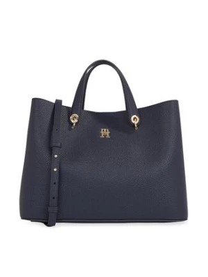 Zdjęcie produktu Tommy Hilfiger Torebka Th Emblem Satchel AW0AW15177 Granatowy