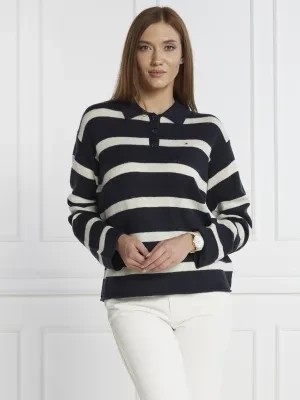 Zdjęcie produktu Tommy Hilfiger Wełniany sweter SOFT WOOL POLO-NK SWEATER | Regular Fit