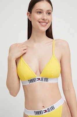 Zdjęcie produktu Tommy Jeans biustonosz kąpielowy kolor żółty lekko usztywniona miseczka