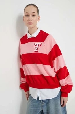 Zdjęcie produktu Tommy Jeans bluza bawełniana damska kolor różowy wzorzysta DW0DW17789