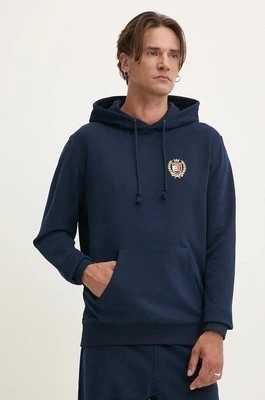 Zdjęcie produktu Tommy Jeans bluza bawełniana męska kolor granatowy z kapturem z aplikacją DM0DM19762