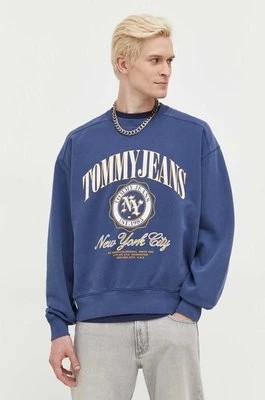 Zdjęcie produktu Tommy Jeans bluza bawełniana męska kolor granatowy z nadrukiem