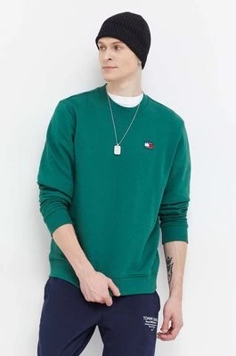 Zdjęcie produktu Tommy Jeans bluza bawełniana męska kolor zielony gładka DM0DM17986