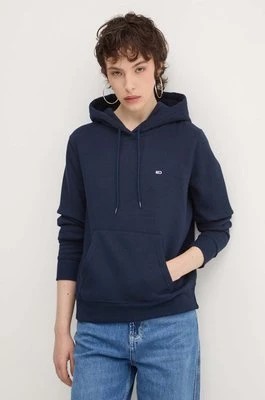 Zdjęcie produktu Tommy Jeans bluza damska kolor granatowy z kapturem gładka DW0DW19727