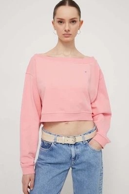 Zdjęcie produktu Tommy Jeans bluza damska kolor różowy gładka DW0DW17956