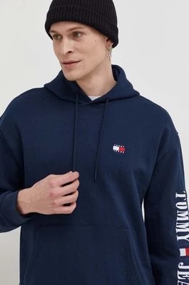 Zdjęcie produktu Tommy Jeans bluza męska kolor granatowy z kapturem z aplikacją DM0DM18494