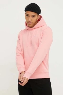 Zdjęcie produktu Tommy Jeans bluza męska kolor różowy z kapturem gładka DM0DM09593