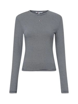 Zdjęcie produktu Tommy Jeans Damska koszula z długim rękawem - slim stripe essential Kobiety Bawełna czarny|biały w paski,