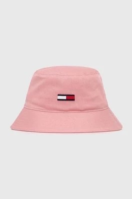 Zdjęcie produktu Tommy Jeans kapelusz bawełniany kolor różowy bawełniany AW0AW16381