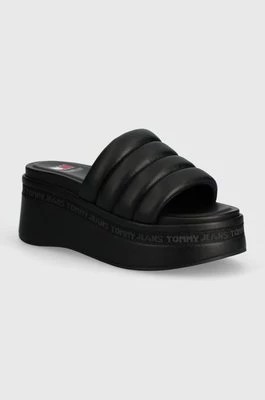 Zdjęcie produktu Tommy Jeans klapki TJW WEDGE SANDAL damskie kolor czarny na koturnie EN0EN02455