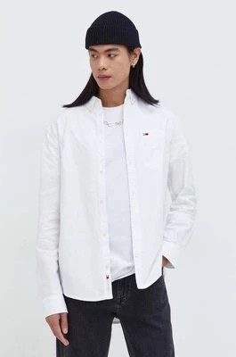 Zdjęcie produktu Tommy Jeans koszula bawełniana męska kolor biały regular z kołnierzykiem button-down DM0DM18335