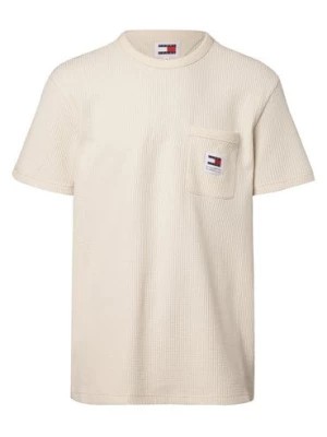 Zdjęcie produktu Tommy Jeans Koszulka męska Mężczyźni beżowy wypukły wzór tkaniny,