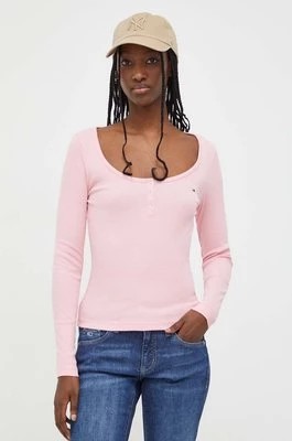 Zdjęcie produktu Tommy Jeans longsleeve damski kolor różowy DW0DW17390