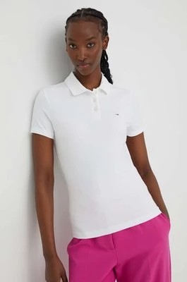 Zdjęcie produktu Tommy Jeans polo damski kolor beżowy DW0DW17220