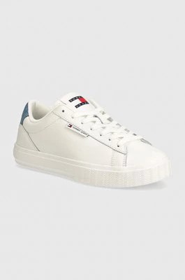 Zdjęcie produktu Tommy Jeans sneakersy skórzane TJW CUPSOLE SNEAKER DENIM kolor biały EN0EN02652