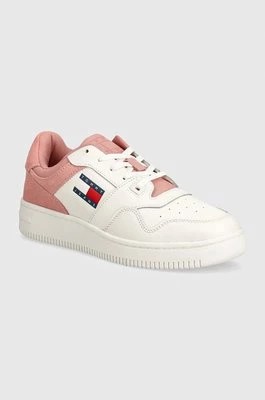 Zdjęcie produktu Tommy Jeans sneakersy skórzane TJW RETRO BASKET MIX MEDIA kolor różowy EN0EN02653