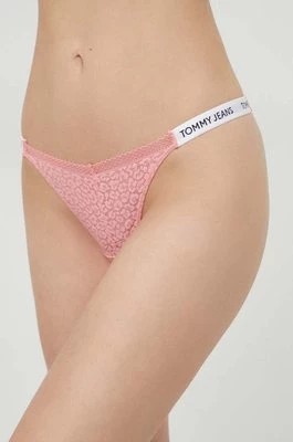 Zdjęcie produktu Tommy Jeans stringi kolor różowy z koronki UW0UW05160