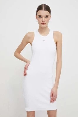 Zdjęcie produktu Tommy Jeans sukienka kolor biały mini dopasowana DW0DW17406