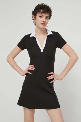 Zdjęcie produktu Tommy Jeans sukienka kolor czarny mini dopasowana DW0DW17937