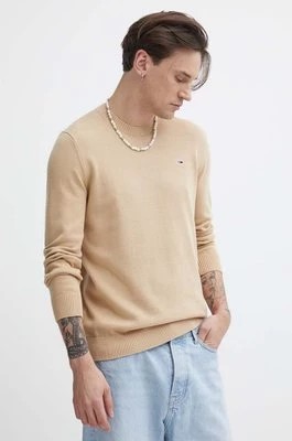Zdjęcie produktu Tommy Jeans sweter bawełniany kolor beżowy DM0DM18895