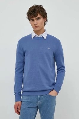 Zdjęcie produktu Tommy Jeans sweter bawełniany kolor niebieski DM0DM18895