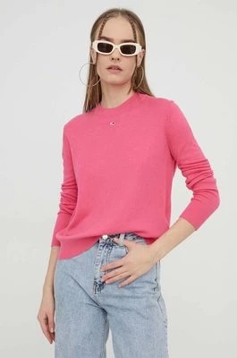 Zdjęcie produktu Tommy Jeans sweter damski kolor różowy lekki DW0DW17254