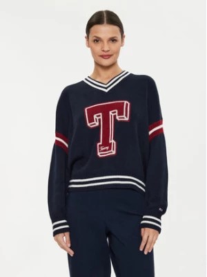 Zdjęcie produktu Tommy Jeans Sweter Letterman DW0DW18519 Granatowy Oversize