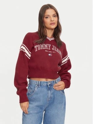 Zdjęcie produktu Tommy Jeans Sweter Varsity DW0DW18692 Czerwony Relaxed Fit