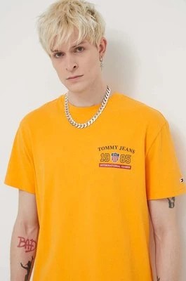 Zdjęcie produktu Tommy Jeans t-shirt bawełniany Archive Games męski kolor żółty z nadrukiem DM0DM19545
