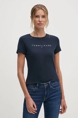 Zdjęcie produktu Tommy Jeans t-shirt bawełniany damski kolor granatowy DW0DW18398