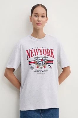 Zdjęcie produktu Tommy Jeans t-shirt bawełniany damski kolor szary DW0DW18410