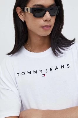 Zdjęcie produktu Tommy Jeans t-shirt bawełniany kolor biały z aplikacją DM0DM17993