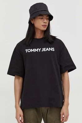 Zdjęcie produktu Tommy Jeans t-shirt bawełniany męski kolor czarny z nadrukiem DM0DM18267