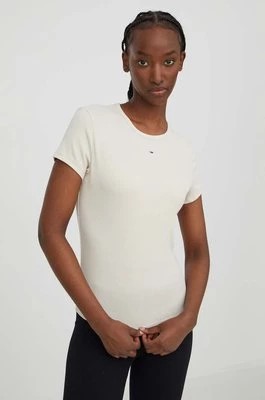 Zdjęcie produktu Tommy Jeans t-shirt damski kolor beżowy DW0DW17383