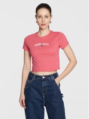 Zdjęcie produktu Tommy Jeans T-Shirt Essential Logo DW0DW14910 Różowy Cropped Fit