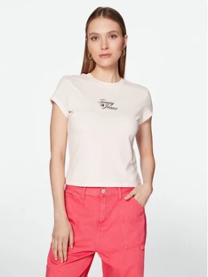 Zdjęcie produktu Tommy Jeans T-Shirt Essential Logo DW0DW15441 Różowy Regular Fit