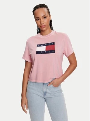Zdjęcie produktu Tommy Jeans T-Shirt Flag DW0DW18629 Różowy Boxy Fit