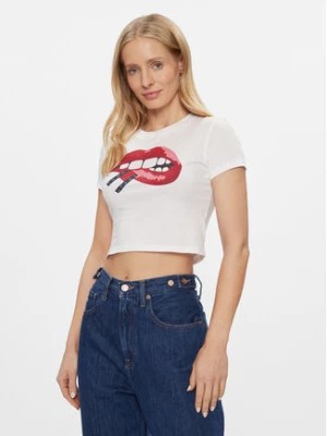 Zdjęcie produktu Tommy Jeans T-Shirt Lips DW0DW17373 Biały Slim Fit