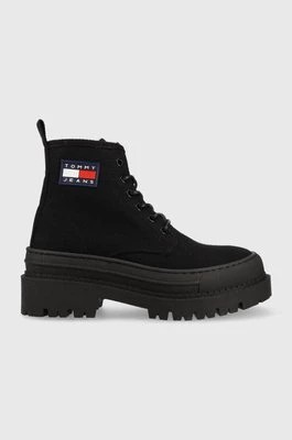 Zdjęcie produktu Tommy Jeans workery Foxing Boot damskie kolor czarny na platformie