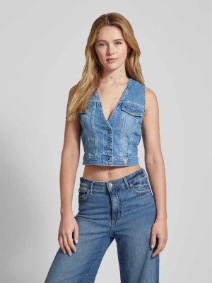 Zdjęcie produktu Top jeansowy z listwą guzikową na całej długości model 'EVA' Guess