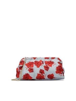 Zdjęcie produktu Torebka pouch bag z niebieskiej tkaniny w czerwone kwiaty Kazar