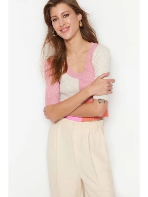 Zdjęcie produktu trendyol Sweter w kolorze jasnoróżowo-kremowym rozmiar: M