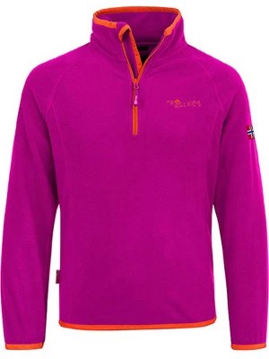 Zdjęcie produktu Trollkids Bluza polarowa "Nordland" w kolorze różowo-pomarańczowym rozmiar: 164