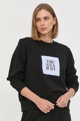 Zdjęcie produktu Trussardi bluza bawełniana damska kolor czarny z nadrukiem