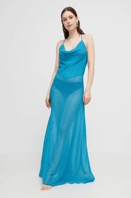 Zdjęcie produktu Trussardi sukienka kolor niebieski maxi rozkloszowana