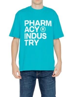 Zdjęcie produktu Turkusowy T-shirt z nadrukiem dla mężczyzn Pharmacy Industry